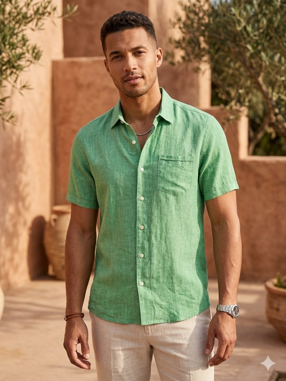 Baird McNutt Murano Linen 100% Slim Fit Men’s Shirt , size M